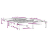 Bed Frame without Mattress Honey Brown 135x190 cm Solid Wood - Extra Image