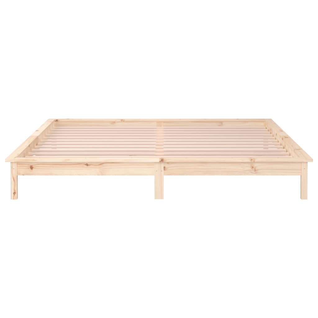 LED Bed Frame without Mattress 150x200 cm Solid Wood