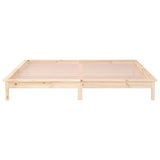 LED Bed Frame without Mattress 150x200 cm Solid Wood - Close-Up Angle