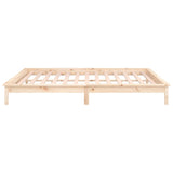 LED Bed Frame without Mattress 150x200 cm Solid Wood - Low Angle