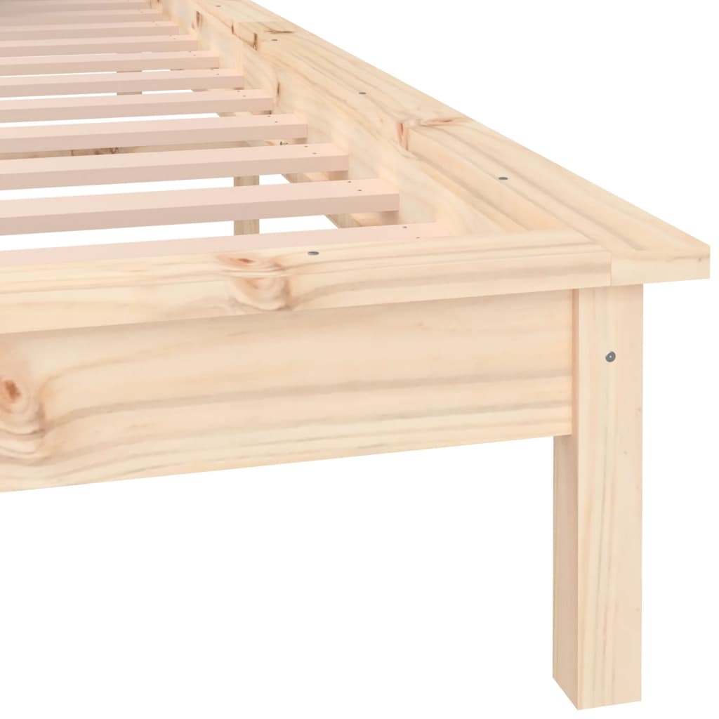 LED Bed Frame without Mattress 150x200 cm Solid Wood