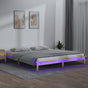 LED Bed Frame without Mattress 150x200 cm King Size Solid Wood