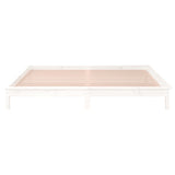LED Bed Frame without Mattress White 150x200 cm Solid Wood - Close-Up Angle