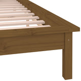 LED Bed Frame without Mattress Honey Brown 150x200 cm Solid Wood