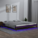 LED Bed Frame without Mattress Honey Brown 150x200 cm Solid Wood