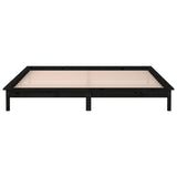 LED Bed Frame without Mattress Black 150x200 cm Solid Wood