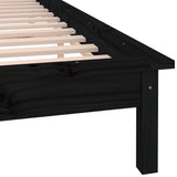 LED Bed Frame without Mattress Black 150x200 cm Solid Wood - Extra Image