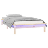 LED Bed Frame without Mattress 90x190 cm Solid Wood - Side View