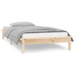 LED Bed Frame without Mattress 90x190 cm Single Solid Wood