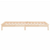 LED Bed Frame without Mattress 90x190 cm Solid Wood - Low Angle