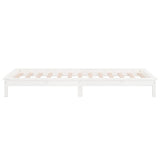 LED Bed Frame without Mattress White 90x190 cm Solid Wood