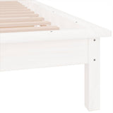 LED Bed Frame without Mattress White 90x190 cm Solid Wood