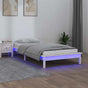 LED Bed Frame without Mattress White 90x190cm Single Solid Wood