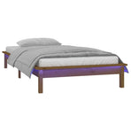 LED Bed Frame without Mattress Honey Brown 90x190cm Solid Wood