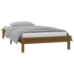 LED Bed Frame without Mattress Honey Brown 90x190cm Solid Wood