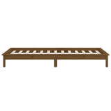 LED Bed Frame without Mattress Honey Brown 90x190 cm Solid Wood - Low Angle
