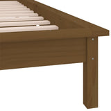 LED Bed Frame without Mattress Honey Brown 90x190 cm Solid Wood - Extra Image