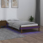 LED Bed Frame without Mattress Honey Brown 90x190cm Solid Wood