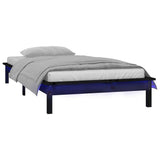 LED Bed Frame without Mattress Black 90x190 cm Solid Wood