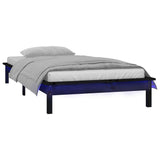 LED Bed Frame without Mattress Black 90x190 cm Solid Wood - Side View