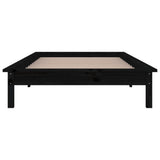 LED Bed Frame without Mattress Black 90x190 cm Solid Wood