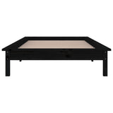 LED Bed Frame without Mattress Black 90x190 cm Solid Wood - Close-Up Angle