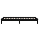 LED Bed Frame without Mattress Black 90x190 cm Solid Wood