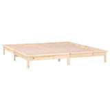 LED Bed Frame without Mattress 135x190 cm Solid Wood