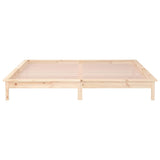 LED Bed Frame without Mattress 135x190 cm Solid Wood