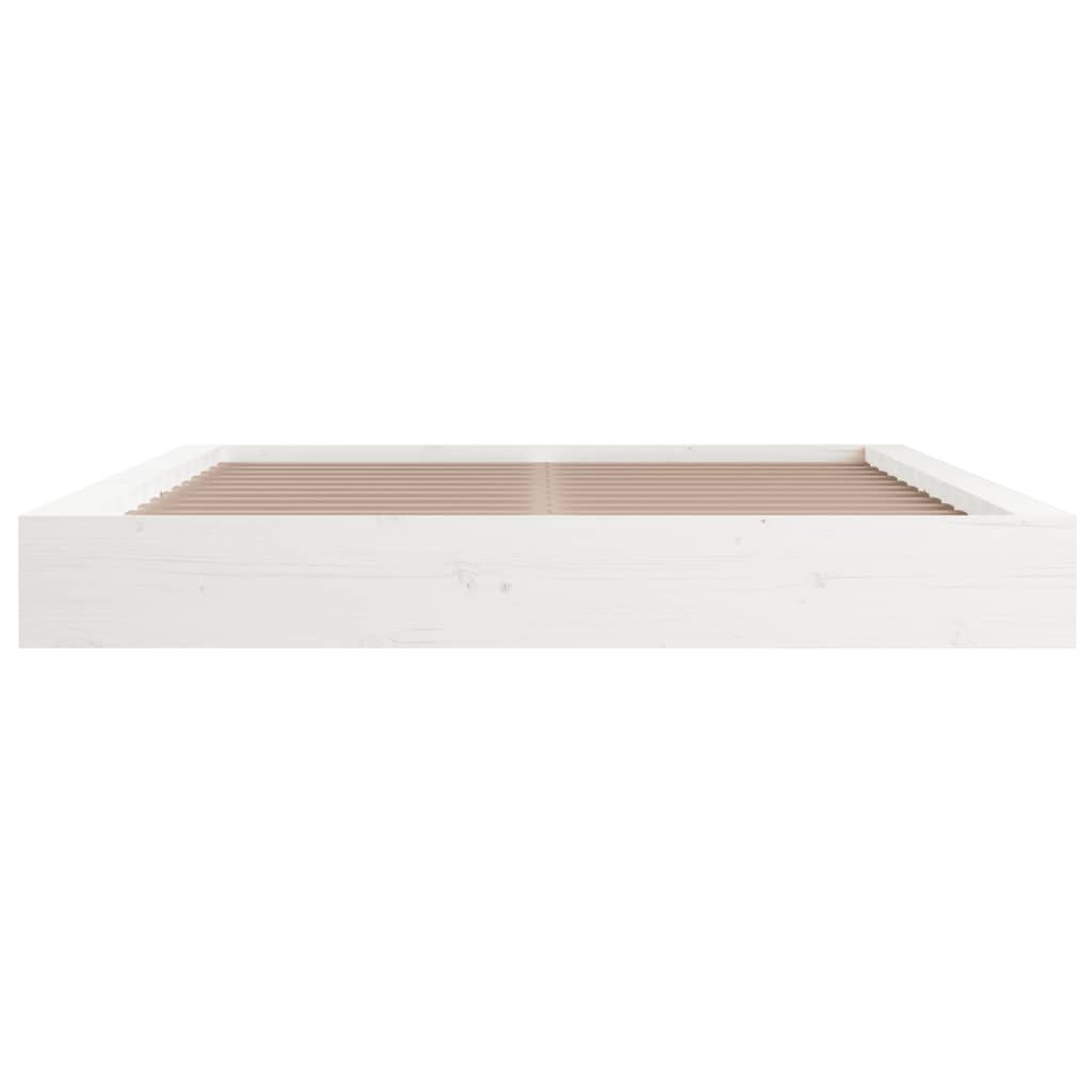 Bed Frame without Mattress White 183x203 cm King Solid Wood