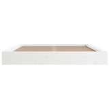 Bed Frame without Mattress White 183x203 cm King Solid Wood