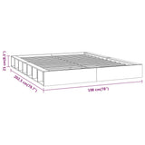 Bed Frame without Mattress White 183x203 cm King Solid Wood
