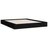 Bed Frame without Mattress Black 183x203 cm King Solid Wood - Side View
