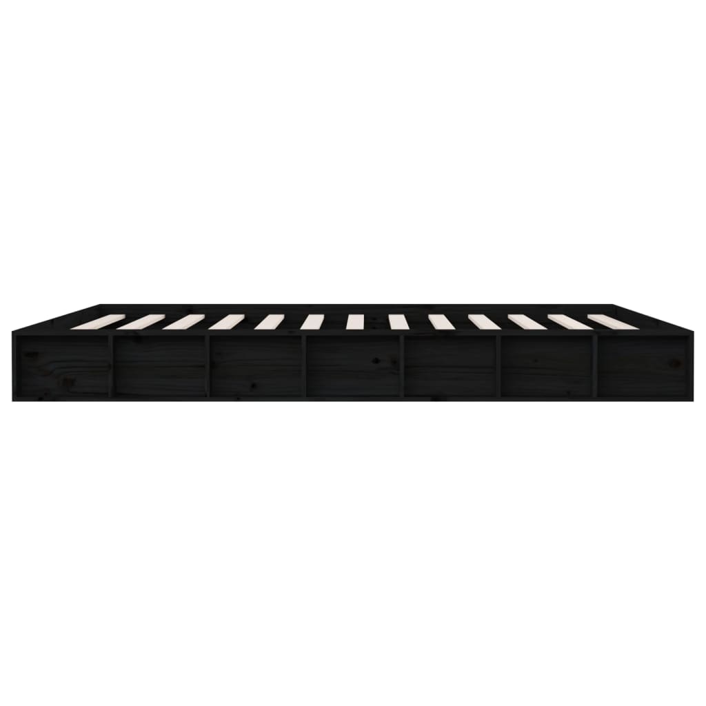 Bed Frame without Mattress Black 183x203 cm King Solid Wood