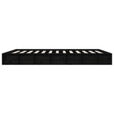 Bed Frame without Mattress Black 183x203 cm King Solid Wood