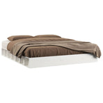 Bed Frame without Mattress White 150x200cm King Size Solid Wood
