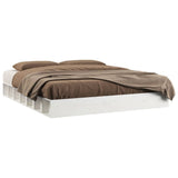 Bed Frame without Mattress White 150x200 cm Solid Wood - Front View