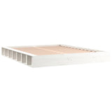 Bed Frame without Mattress White 150x200 cm Solid Wood - Side View