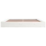 Bed Frame without Mattress White 150x200 cm Solid Wood - Top-Down View