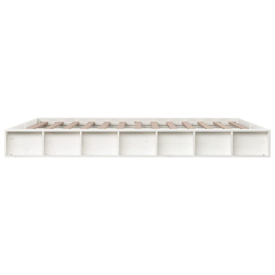 Bed Frame without Mattress White 150x200cm King Size Solid Wood