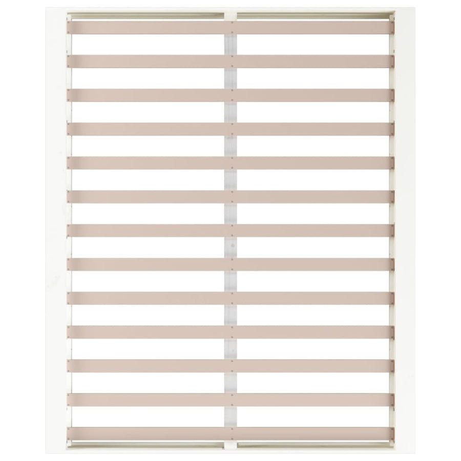 Bed Frame without Mattress White 150x200cm King Size Solid Wood