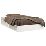 Bed Frame without Mattress White 90x190 cm Solid Wood - Front View