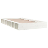 Bed Frame without Mattress White 90x190 cm Solid Wood - Side View