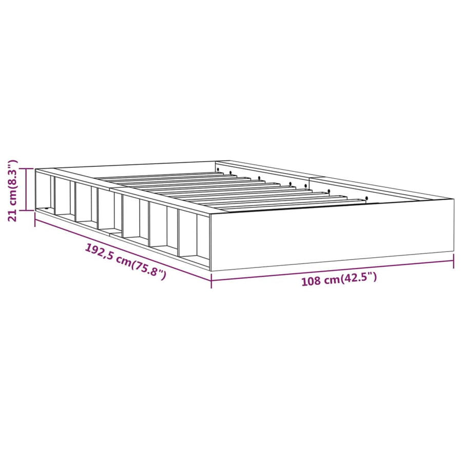 Bed Frame without Mattress White 90x190 cm Single Solid Wood