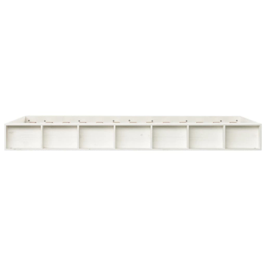 Bed Frame without Mattress White 135x190 cm Double Solid Wood