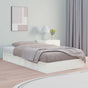 Bed Frame without Mattress White 135x190 cm Double Solid Wood