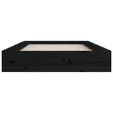 Bed Frame without Mattress Black 135x190 cm Solid Wood