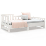 Pull-out Day Bed without Mattress White 2x(90x190) cm - 45-Degree Angle