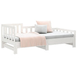 Pull-out Day Bed without Mattress White 2x(90x190) cm - Rear View