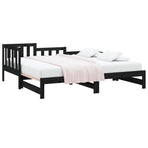 Pull-out Day Bed without Mattress Black 90x190 cm
